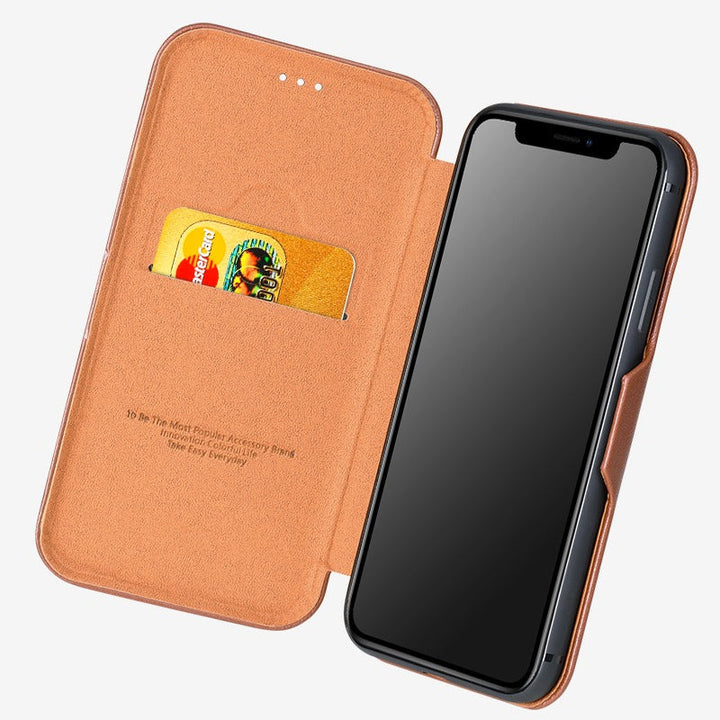 Premium iPhone PU Leather Flip Cover