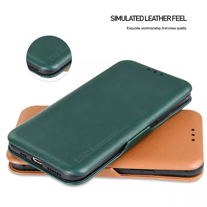 Premium iPhone PU Leather Flip Cover