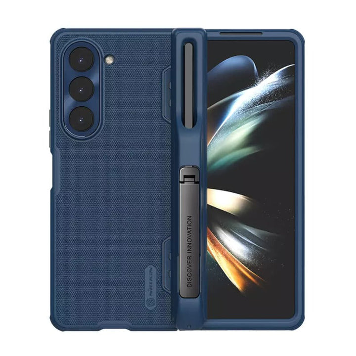 Samsung Galaxy Z Fold 5 Nillkin Frost Shield With Stand and S Pen Slot Case Cover (Blue)