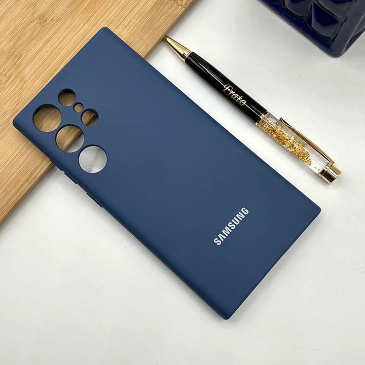 Samsung Galaxy S23 Ultra Liquid Silicone Case Cover (Dark Blue)