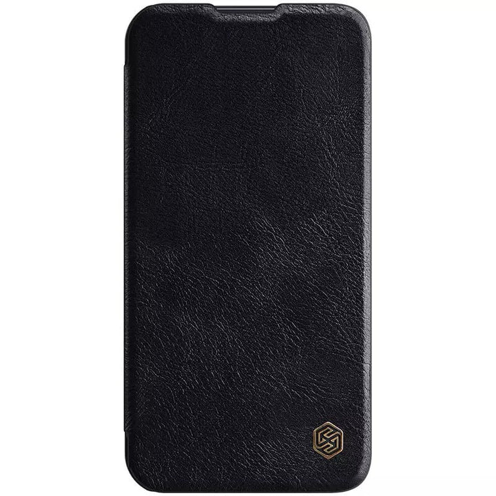 iPhone 13 Camera Protection QIN Leather Flip Case Black