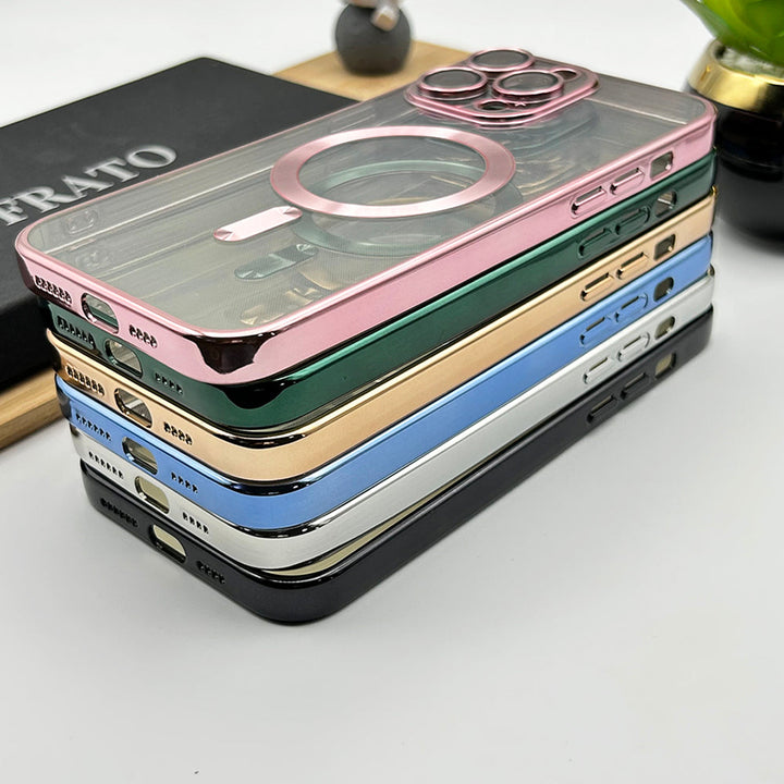 iPhone Luxury Magsafe Magnetic Transparent Phone Case With Lens Protector