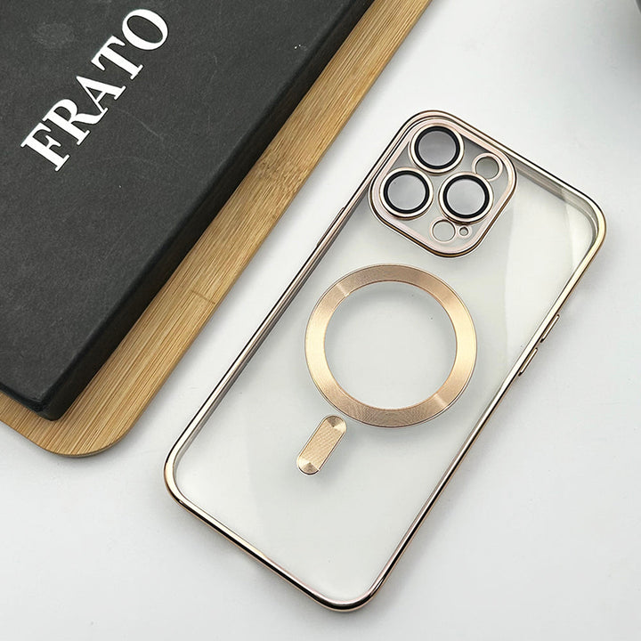 iPhone Luxury Magsafe Magnetic Transparent Phone Case With Lens Protector