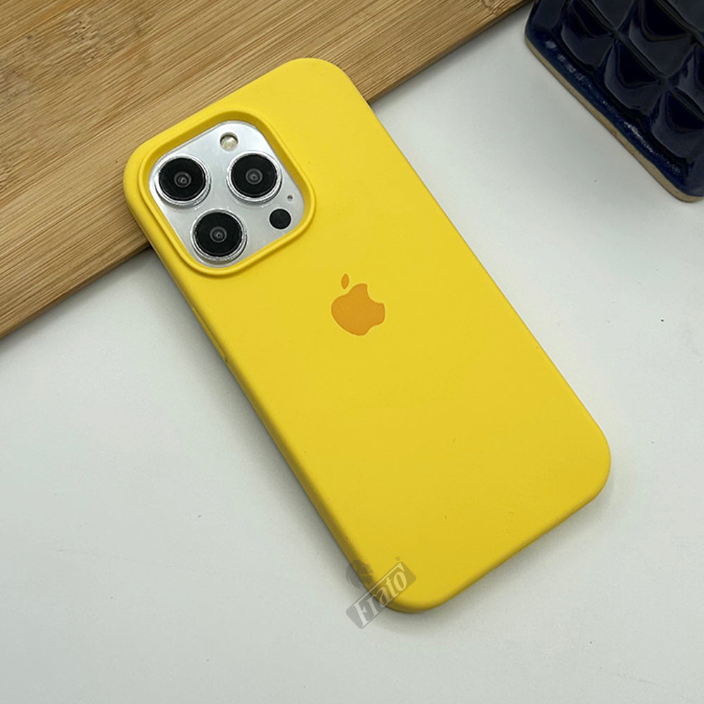 iPhone 15 Series Liquid Silicone Case Cover (Yellow)