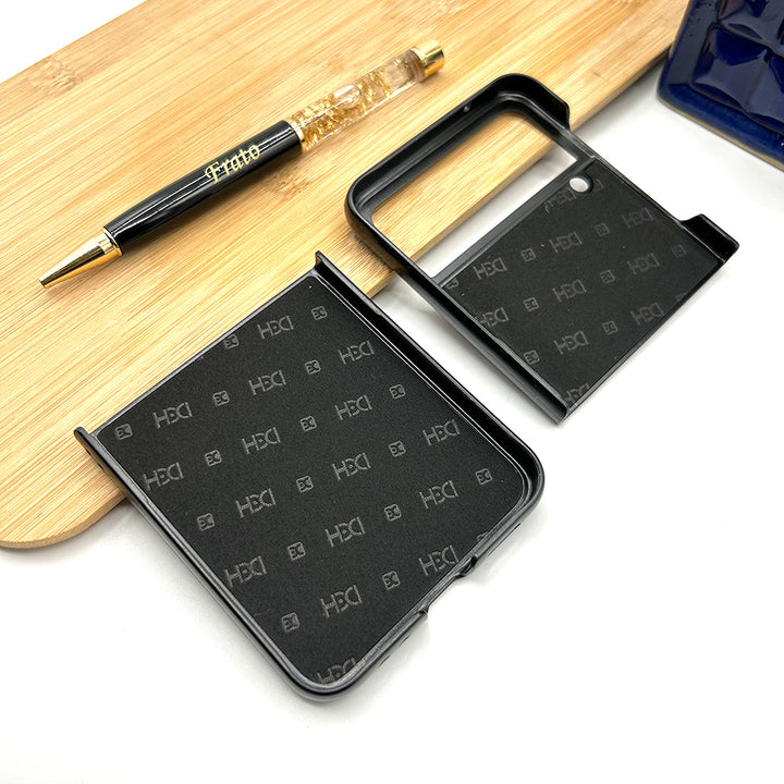 Samsung Z Flip 3 PU Leather Stitch Design Case Cover